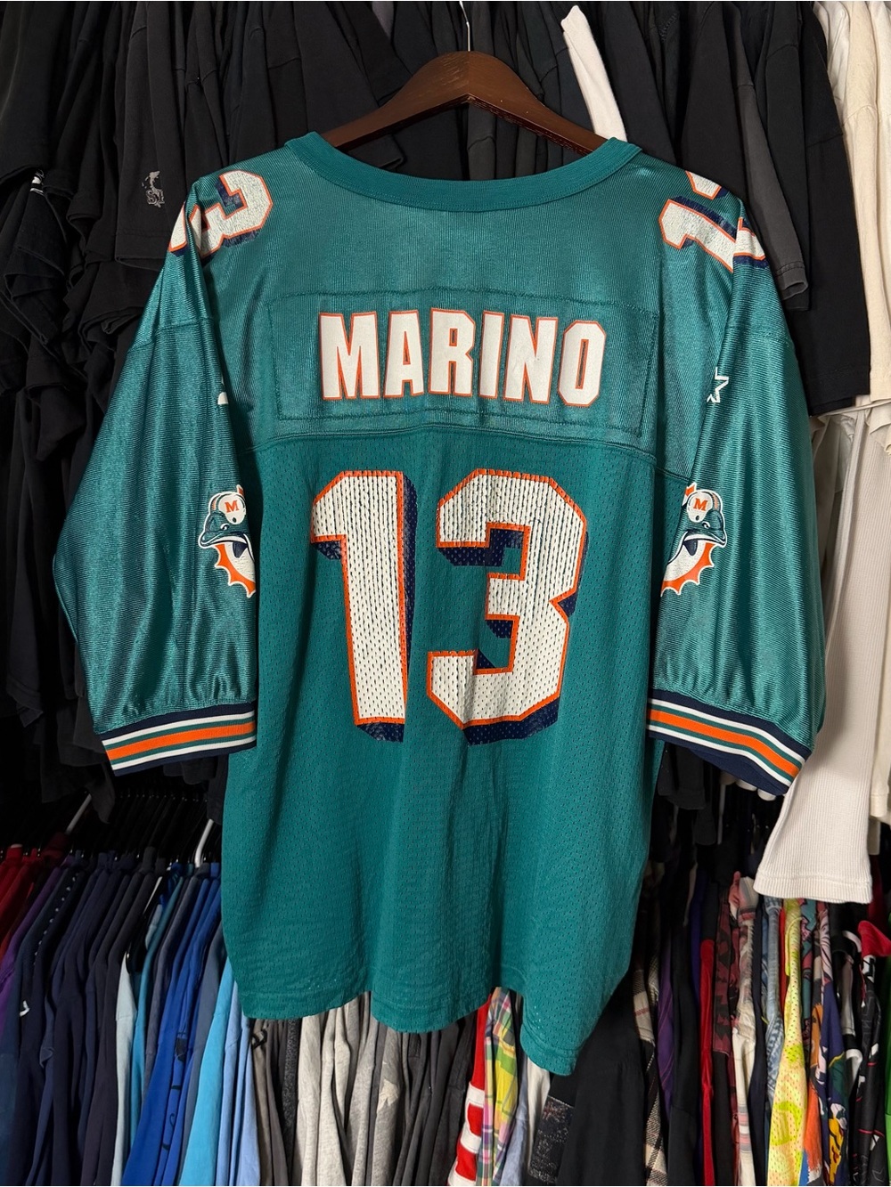 Starter Miami Dolphins Jersey Men XL Blue Dan Marino 13 Vintage 90s NFL Football